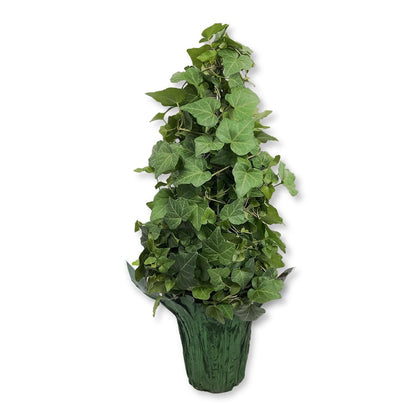 English Ivy Tree in Festive Holiday Cover - Live Plant in a 4 Inch Pot - Hedera Helix - Florist Quality - Stylish Air Purifying Topiary Houseplant Vine